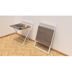 Стол трансформер Компакт 1 Ferrum-decor 750x790x720 Белый металл ДСП Дуб Сонома Трюфель 16 мм (KOM112) Тернополь