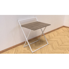 Стол трансформер Компакт 1 Ferrum-decor 750x790x720 Белый металл ДСП Дуб Сонома Трюфель 16 мм (KOM112) Тернополь
