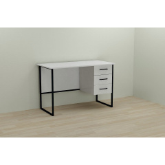 Компьютерный стол Ferrum-decor Гарри 75x140x70 черный ДСП Белое 16мм Днепр