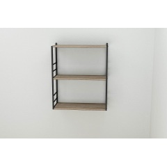 Книжная полка универсальная Ferrum-decor Стим 2 74x63x26 черный ДСП Дуб Сонома Трюфель 16мм (XK00041) Львов