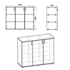 Комод Компанит 3Д Нимфея альба (120х45х99 см) Киев