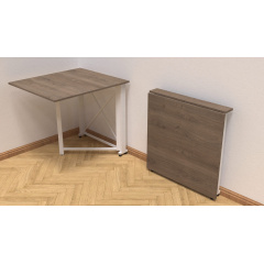 Стол-книжка трансформер Орион 1 Ferrum-decor 750x810x730 Белый металл ДСП Дуб Сонома Трюфель 16 мм (ORI112) Одеса