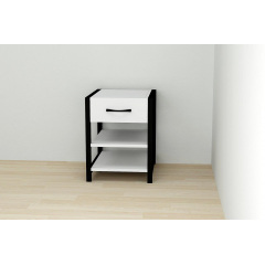 Тумба Ferrum-decor Вивьен 1/2 50x41x40 см Черный с белым (XK00073) Михайловка