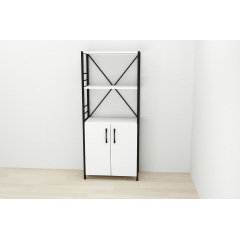 Этажерка 3/60 Ferrum-decor Серии Конект с тумбой 144x60x28 Черный ДСП Белое (FD1021) Энергодар