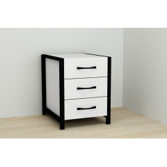 Тумба Ferrum-decor Вивьен 3 50x41x40 см Черный с белым (XK00145) Ивано-Франковск