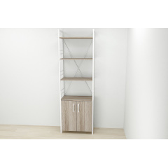 Этажерка 4/60 Ferrum-decor Серии Конект с тумбой 179x60x28 Белый ДСП Сонома Трюфель (FD1074) Городок