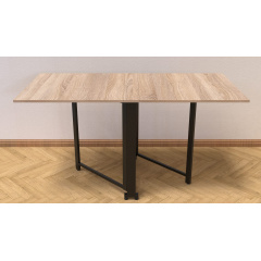 Стол-книжка трансформер Орион 2 Ferrum-decor 750x1520x730 Черный металл ДСП Дуб Сонома 16 мм (ORI204) Петрове