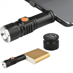 Фонарик аккумуляторный ручной SUN 3 режима Zoom светодиод T6 Zoom от USB черный Тернополь