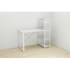 Письмовий стіл Ferrum-decor Конект з етажеркою 75x120x60 см Білий (XK00187) Стрий