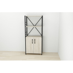 Етажерка 3/60 Ferrum-decor Серії Конект із тумбою 144x60x28 Чорний ДСП Сонома (FD1024) Конотоп