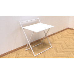 Стол трансформер Компакт 1 Ferrum-decor 750x790x720 Белый металл ДСП Белый 16 мм (KOM108) Нова Прага