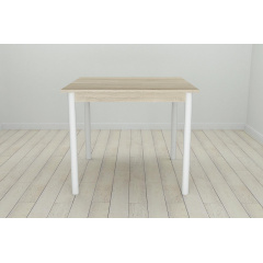 Стіл кухонний Ferrum-decor Агата 75x80x80 Білий ДСП Сонома 16мм (AGA0039) Дніпро