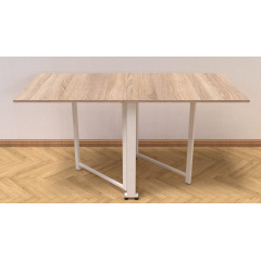 Стол-книжка трансформер Орион 2 Ferrum-decor 750x1520x730 Белый металл ДСП Дуб Сонома 16 мм (ORI211) Луцк