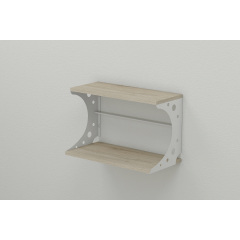 Полка настенная Ferrum-decor Букин 330x700x240 металл Белый ДСП Сонома 16 мм (BUK0053) Балаклея