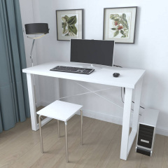 Письмовий стіл Ferrum-decor Драйв 750x1400x700 Білий метал ДСП Білий 32 мм (DRA246) Київ