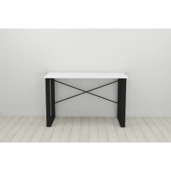 Письменный стол Ferrum-decor Драйв 750x1000x600 Черный металл ДСП Белый 16 мм (DRA001) Балаклея