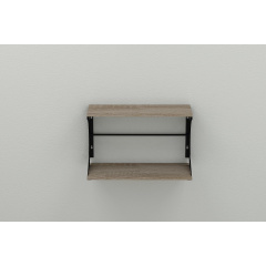 Полка настенная Ferrum-decor Букин 330x600x240 металл Черный ДСП Сонома Трюфель 16 мм (BUK0026) Чугуев