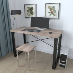 Письмовий стіл Ferrum-decor Драйв 750x1000x700 Чорний метал ДСП Дуб Сонома Трюфель 32 мм (DRA194) Київ