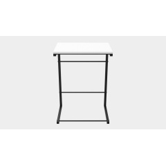 Столик приставной Терри Ferrum-decor 650x440x330 Черный металл ДСП Белый 16 мм (TERR001) Оріхів