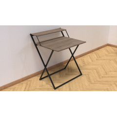 Стол трансформер Компакт 2 Ferrum-decor 750x790x720 Черный металл ДСП Дуб Сонома Трюфель 16 мм (KOM205) Дніпро
