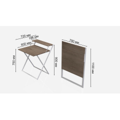 Стол трансформер Компакт 2 Ferrum-decor 750x790x720 Белый металл ДСП Дуб Сонома Трюфель 16 мм (KOM212) Дніпро