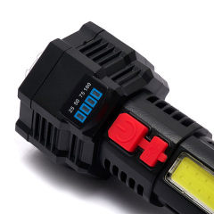 Фонарь ручной аккумуляторный Flashlight 5 LED+COB F-T25 панель индикация заряда чёрный FLC500 Харьков