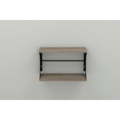 Полка настенная Ferrum-decor Букин 330x700x240 металл Черный ДСП Сонома Трюфель 16 мм (BUK0047) Кривой Рог