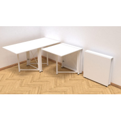 Стол-книжка трансформер Орион 2 Ferrum-decor 750x1520x730 Белый металл ДСП Белый 16 мм (ORI208) Костопіль