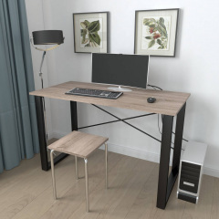 Письмовий стіл Ferrum-decor Драйв 750x1000x600 Чорний метал ДСП Дуб Сонома Трюфель 16 мм (DRA005) Рівне