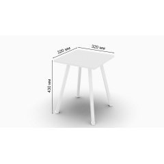 Табурет кухонный Ferrum-decor 430x320x320 Белый металл ДСП Белый 16 мм (TAB008) Южноукраинск