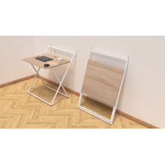 Стол трансформер Компакт 1 Ferrum-decor 750x790x720 Белый металл ДСП Дуб Сонома 16 мм (KOM111) Обухів