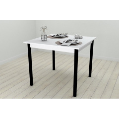 Стіл кухонний Ferrum-decor Агата 75x90x90 Чорний ДСП Біле 16мм (AGA0001) Ковель