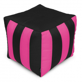 Пуф Кубик Полосатый Оксфорд 40х40 Студия Комфорта Черный + Розовый
