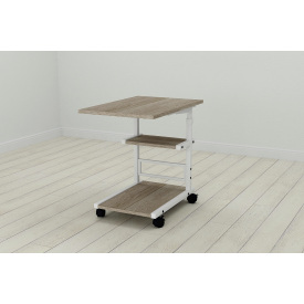 Стол приставной Ferrum-decor Адан 62x40x60 металл Белый ДСП Дуб Дуб Сонома Трюфель 16мм (ADA0012)