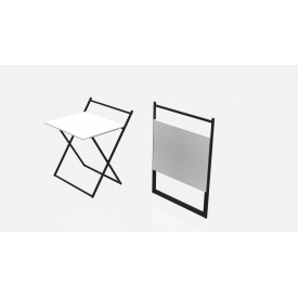 Стол трансформер Компакт 1 Ferrum-decor 750x790x720 Черный металл ДСП Белый 16 мм (KOM101)