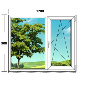 Вікно металопластикове двохстулкове Steko 1200х900 мм