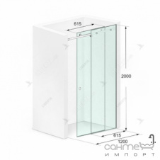 Душевая дверь в нишу Liberta Liverpool 1200x2000 левая, прозрачное стекло, круглая ручка