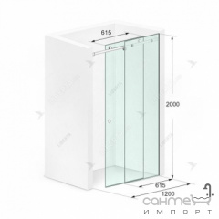 Душевая дверь в нишу Liberta Liverpool 1200x2000 левая, прозрачное стекло, круглая ручка Хмельницкий