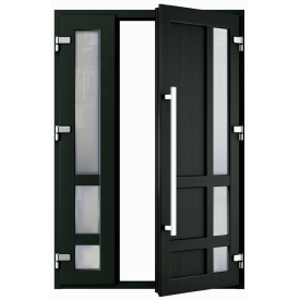 Металопластикові вхідні двері Віконда Термо 6 камер колір антрацит