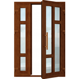 Металопластикові вхідні двері Віконда Термо 6 камер колір золотий дуб