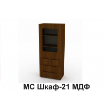 Шафа Компаніт МС 21 МДФ зі склом 1950x800x464 мм горіх