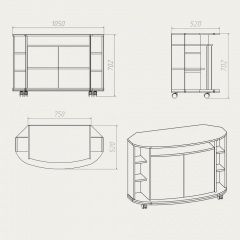 Тумба під ТВ Компаніт Хортиця 1050x700x520 горіх Енергодар