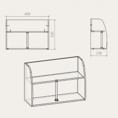 Полиця навісна Компаніт П-11 горіх Полтава