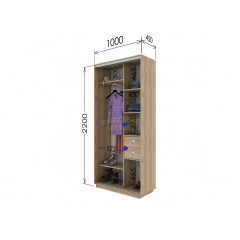 Шафа-купе Гарант ШК 1000х450х2200 2Д ДСП Ладан
