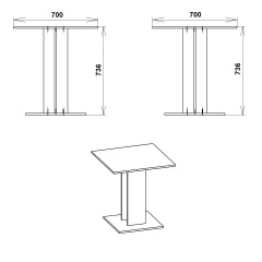 Ккхонный стол Компанит КС-7 700х736х700 яблоня Борисполь
