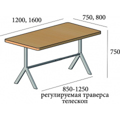 Стіл обідній Метал-Дизайн Лекс 750х1600х800 мм чорний оксамит Чернівці