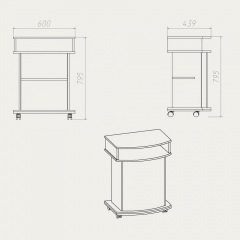 Тумба під ТВ Компаніт Карат-2 600x795x440 бук Київ