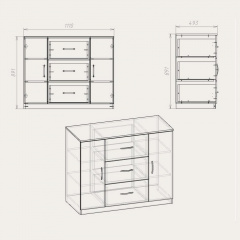 Комод Компанит Комод-3+2 1110x891x493 бук Новая Прага