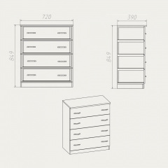 Комод Компаніт Комод-4Б 720x849x390 горіх Ворожба