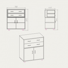 Комод Компанит Комод-2+2 784x875x450 орех Умань
